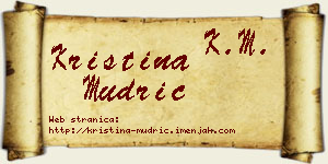 Kristina Mudrić vizit kartica